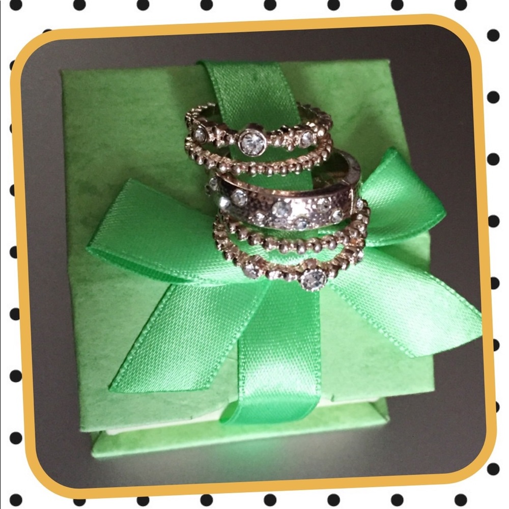 5 Stackable Rose Gold Plated Rings - Picture 2 of 4
